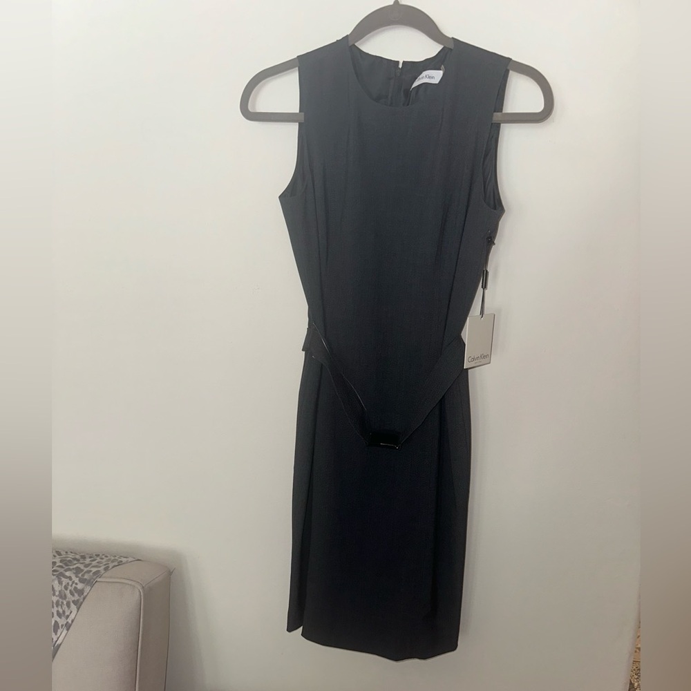 Calvin Klein size 8 PETITE dress with belt.